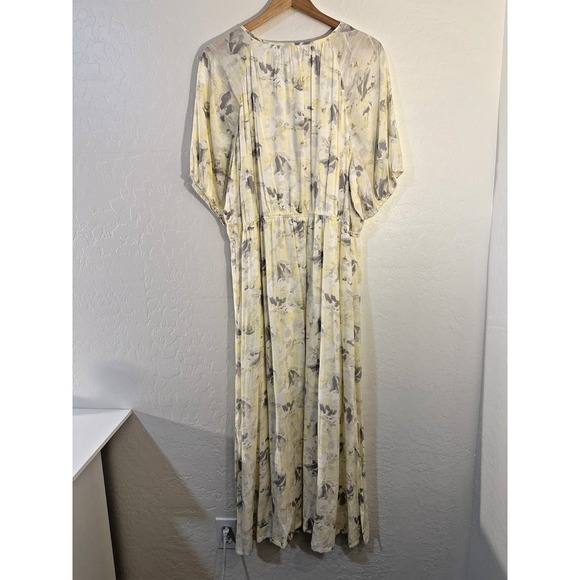 Nine West Womans Cottagecore Floral Maxi Dress Size 2X Boho Beachy Yellow Lined - Picture 5 of 15